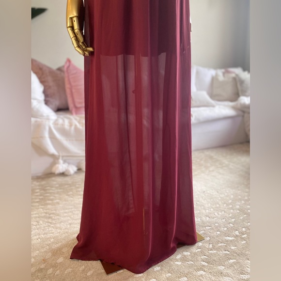 Burgundy Floor Length Dress - Picture 6 of 6